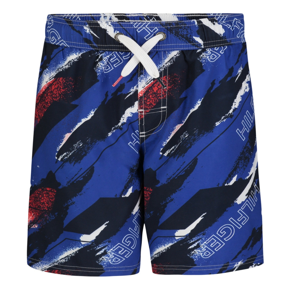 Tommy Hilfiger Big Boys Wave All Over Print Swim Trunks Blue Size XL(18/20)